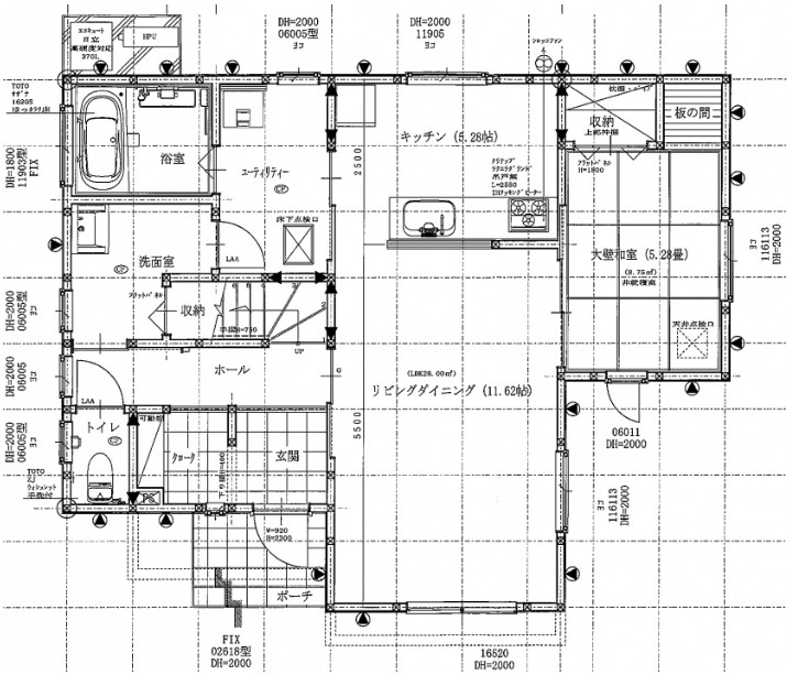 八戸市大字白銀町字白浜道　令和4年築未入居物件の間取り