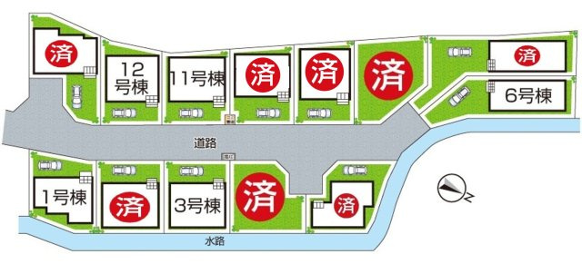 枚方市長尾家具町　第11期　新築一戸建ての区画図|全13区画
