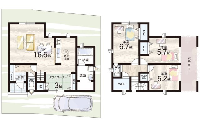 枚方市長尾家具町　第11期　新築一戸建ての間取り|1号地