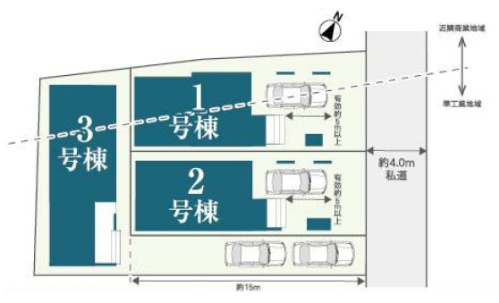 板橋区蓮沼町　ゆとりの邸　充実仕様の全3棟の区画図