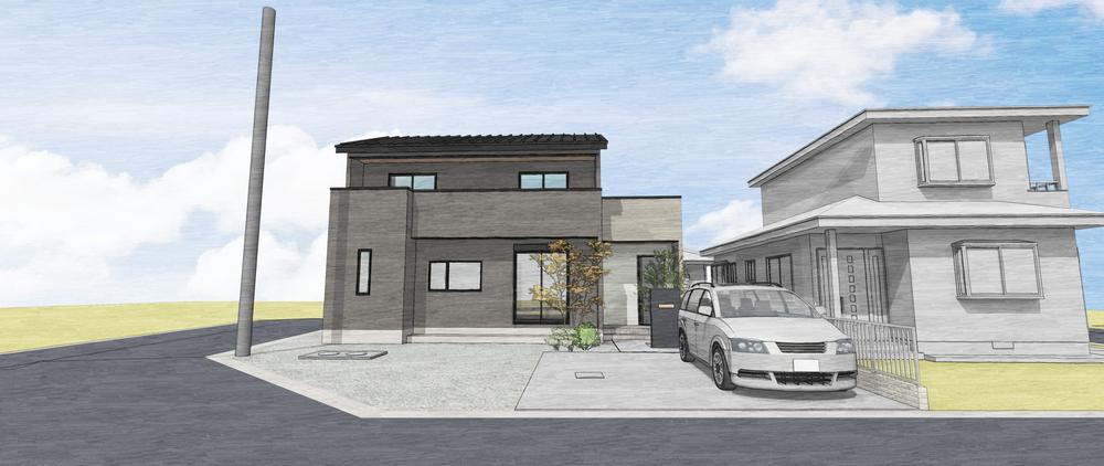 小山市大字中久喜　新築戸建25の外観パース