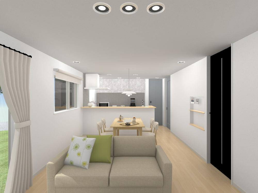 小山市大字中久喜　新築戸建25の居間・リビング