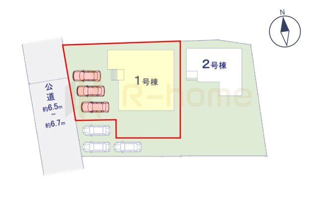 常総市豊岡町3期　新築戸建て　1号棟の区画図|大きなお買い物だからこそ、メリット・デメリットを伝えさせて頂きます。
R-homeにお任せください♪