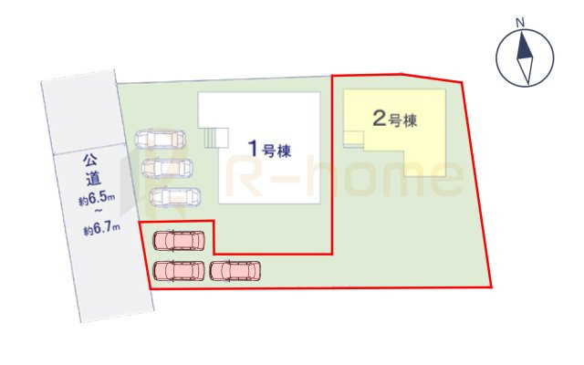 常総市豊岡町3期　新築戸建て　2号棟の区画図|大きなお買い物だからこそ、メリット・デメリットを伝えさせて頂きます。
R-homeにお任せください♪