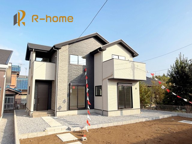 常総市豊岡町3期　新築戸建て　2号棟の外観|ご予約を頂ければ、『平日』はもちろん『早朝』や『夜間』もご見学可能です♪お気軽にお申し付けください♪