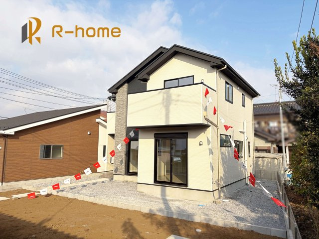 常総市豊岡町3期　新築戸建て　2号棟の外観|建物完成いたしました！ご予約で『平日』や『夕方』などでもご見学可能です！