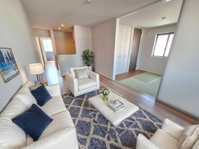 ＢＯＲＩＫＩ湘南の居間・リビング|CG家具の為、実際に家具の設置はありません。