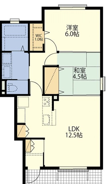 ＢＯＲＩＫＩふじさわ善行　北棟の間取り|角部屋２面採光の２ＬＤＫ