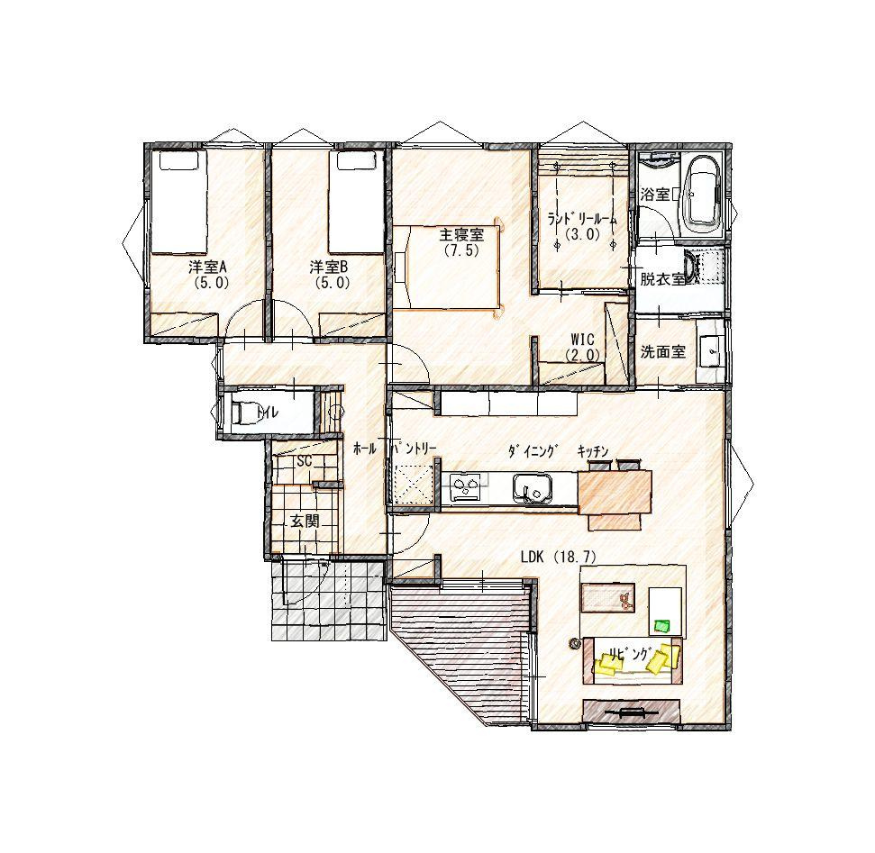 小山市間々田　新築戸建4の間取り