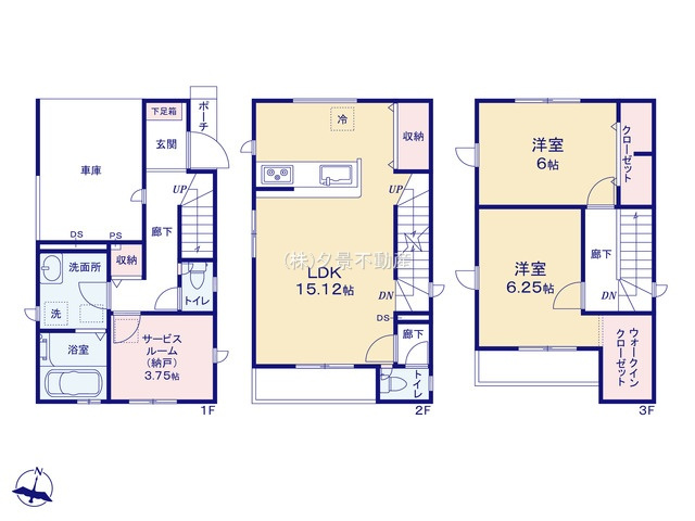 《仲介手数料無料》桜区西堀７丁目22-33(4号棟)新築一戸建てグラファーレの間取り