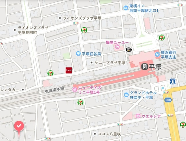 平塚市桃浜町のアパートの地図|平塚駅徒歩４分と好立地