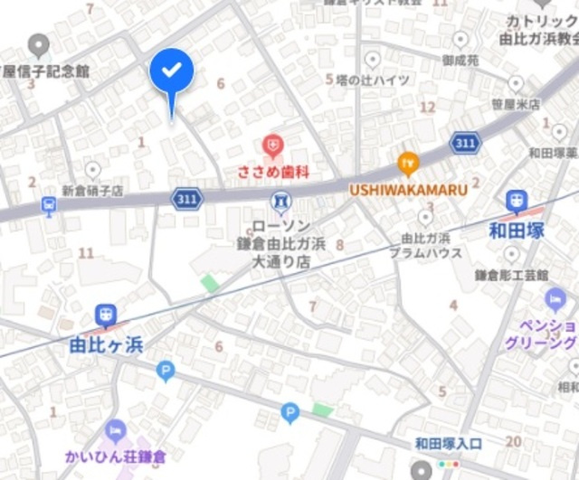 鎌倉市長谷１丁目の賃貸マンションの地図