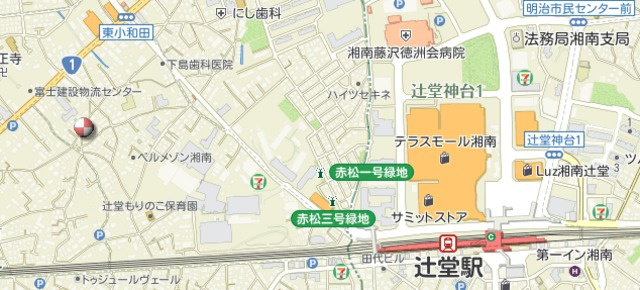 茅ヶ崎市本宿町の賃貸マンションの地図