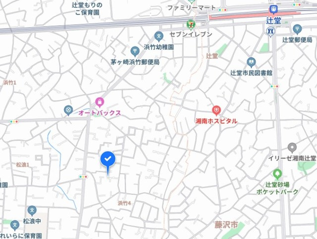 茅ヶ崎市浜竹４丁目の賃貸マンションの地図