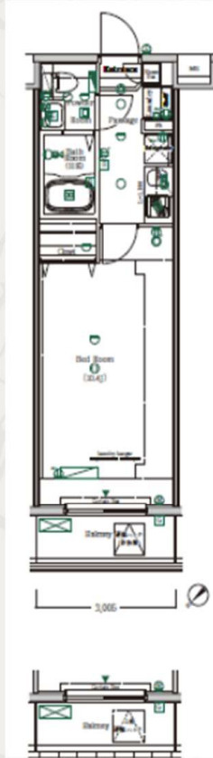 ジーベック日暮里Ⅱの間取り
