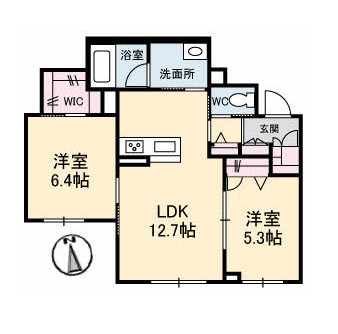 ベレオ昭和　B棟の間取り