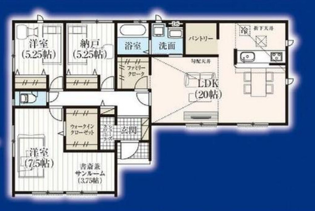 高崎市倉賀野町12期　２号棟(全２棟)　グラファーレ　新築建売分譲の間取り