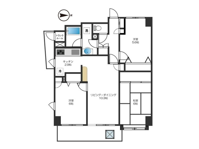 【間取り】 | ライオンズマンション高円寺南第2