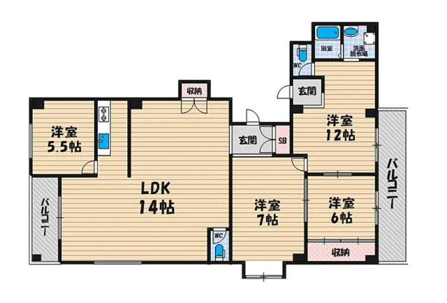 大阪市住吉区山之内3丁目　一棟マンションの間取り