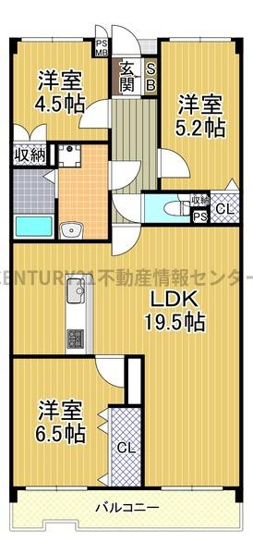 【間取り】 | ハイネスヴェルデ大正館 | リフォーム済（令和７年４月実施）