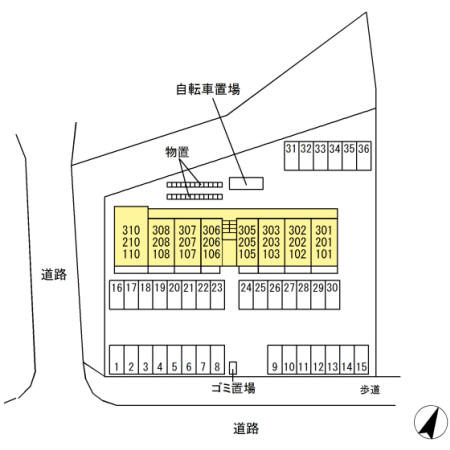銀河タウン　Eの区画図
