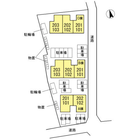 メゾン・ド・ファミール　Bの区画図