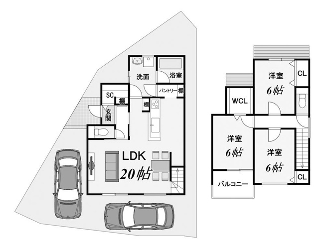 【間取り】 | 亀岡　篠町柏原久保垣内　新築一戸建