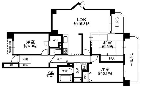 【間取り】 | ヴィルメゾン上野芝（西百舌鳥小学校）
