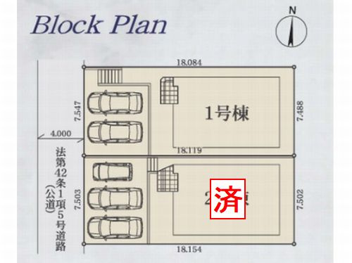 【区画図】 | 【仲介手数料０円】綾瀬市寺尾中1期　新築一戸建て　1号棟　全2棟 | 綾瀬市寺尾中1期　新築一戸建て　全2棟