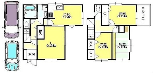 【間取り】 | 潮見が丘１丁目　中古戸建