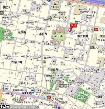 サンセール神楽坂の地図