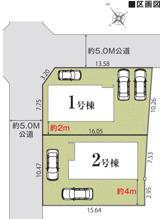 富士宮市大岩24-1期　新築戸建　全2棟　①号棟　の区画図|①号棟