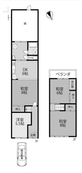 【間取り】 | 大原野南春日町テラスハウス