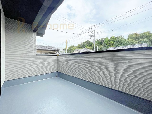 取手市西11期　新築戸建て　1号棟のバルコニー|お布団やラグなどの大きな物も干しやすい広々としたバルコニー！