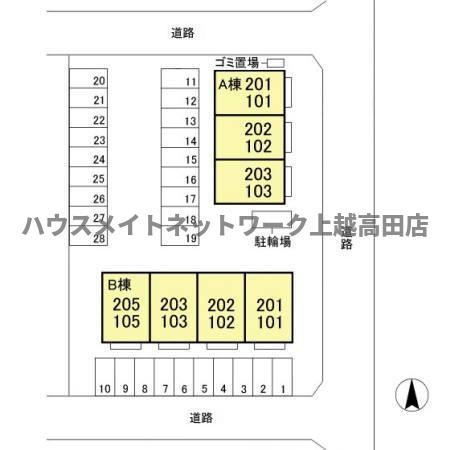 エスポワール大豆 Ｂの区画図|配置図