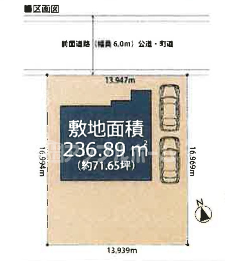【中古住宅】熊谷市妻沼東4丁目　セキスイハウス施工の住宅の区画図
