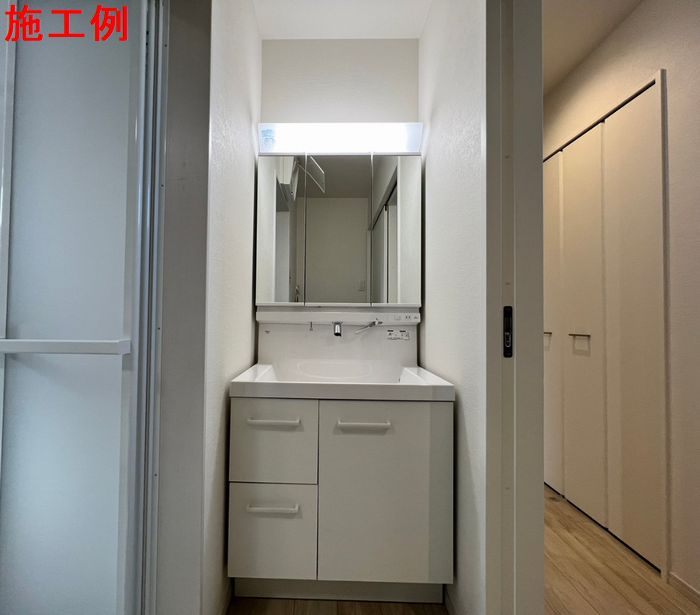 藤沢市大庭新築戸建て　7期2号棟の独立洗面台|朝の身支度には欠かせない独立洗面化粧台