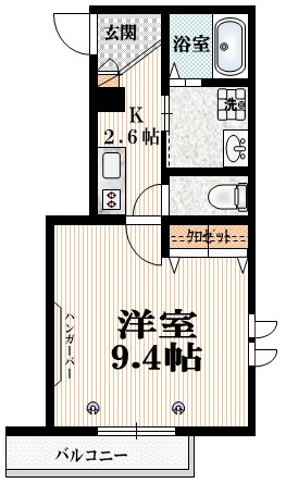 メゾン奈良の間取り|２面採光・角部屋・風通し良好　洋室９．４帖