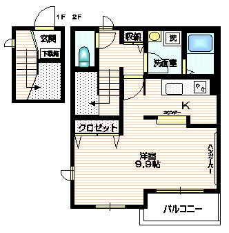 フォレスト代々木Ａの間取り|★玄関は1階でお部屋は2階になります★