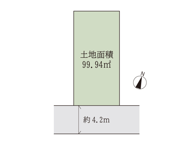 【土地図】 | 志木市中宗岡1丁目　建築条件無売地　全1区画　（志木本店） | 土地面積 約99.94㎡（約30.23坪）、バス便が充実しており、志木駅や商業施設へのアクセスもスムーズ。落ち着いた住環境でマイホームをご検討の方におすすめです。