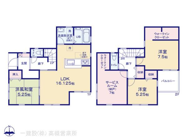 堺市北区長曽根町の新築一戸建の間取り