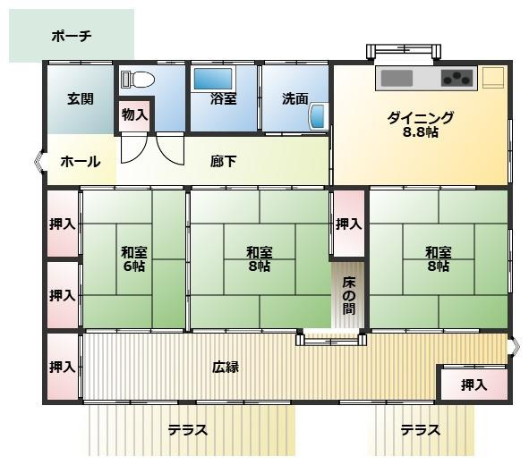 都城市山之口町富吉の中古一戸建の間取り