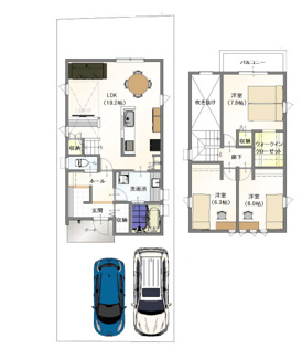 【区画図】 | 宇治市広野町寺山2区画A号地　売土地　建築条件付き | 自由設計になりますので設計士と直接お話していただきオンリーワンのおうちづくりが可能です！需要の多いランドリールームも実現可能です。一緒に楽しくお家づくりをしていきましょう！