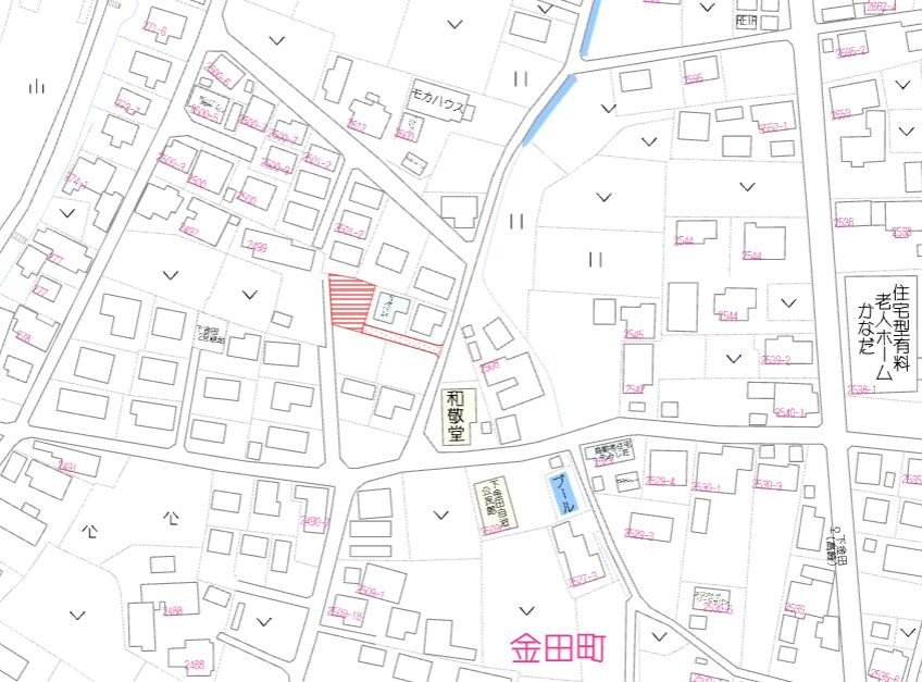 都城市金田町の売地の土地図