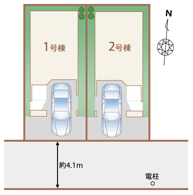 南野田　新築分譲住宅　全２区画の区画図