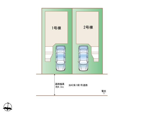 南野田　新築分譲住宅　全２区画の区画図