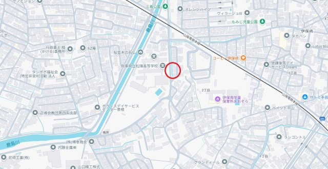 高砂市梅井2丁目　　山陽電鉄「山陽曽根駅」徒歩10分の地図