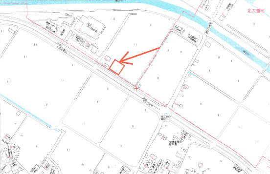 草津市志那町の事業用地の地図