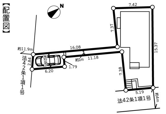 藤沢市遠藤2期　新築戸建　全1棟1号棟の区画図