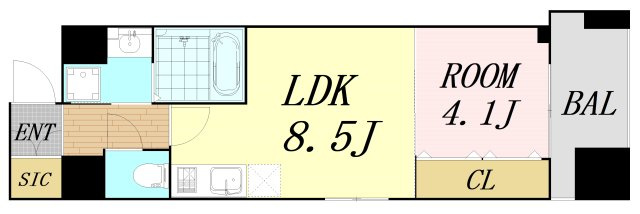 福島プライマリーワン　仲介手数料無料の間取り